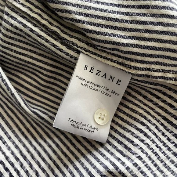 Sezane tomboy shirt striped button up - Picture 6 of 13
